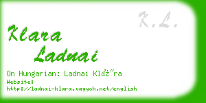 klara ladnai business card